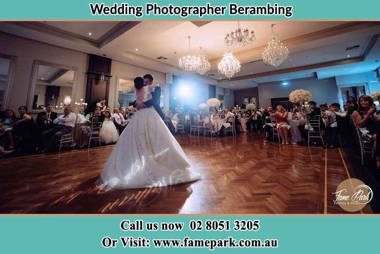 Photo of the Bride and the Groom at the dance floor Berambing NSW 2758