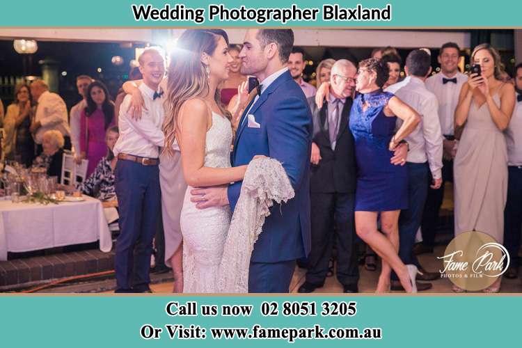 Photo of bride and groom dancing at wedding reception Blaxland NWS 2774