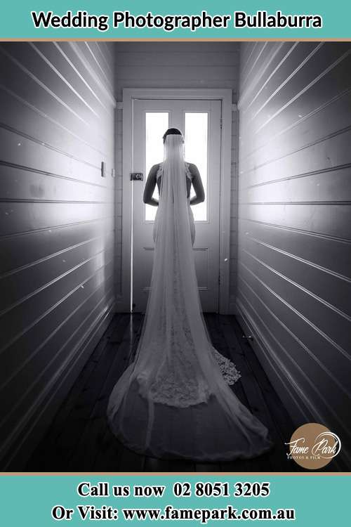 Photo of the Bride waiting for her wedding behind a closed door Bullaburra NSW 2784