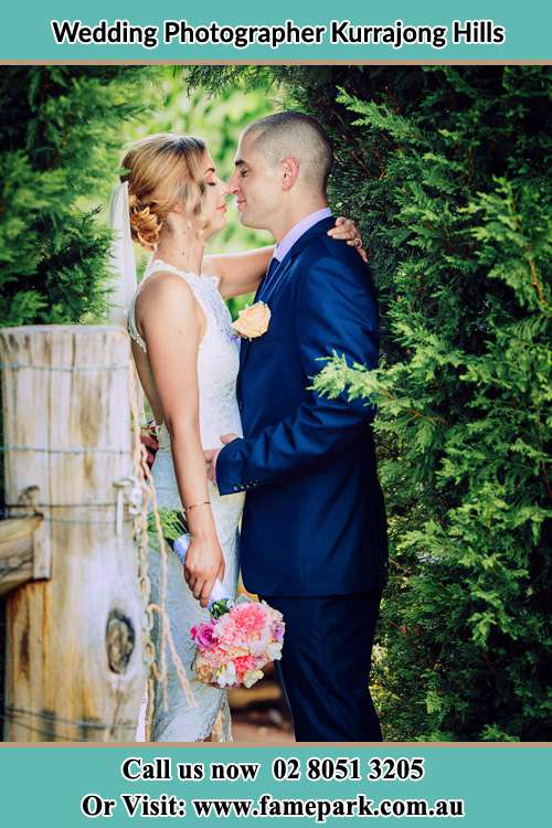 Bride and Groom at the garden Kurrajong Hills NSW 2758