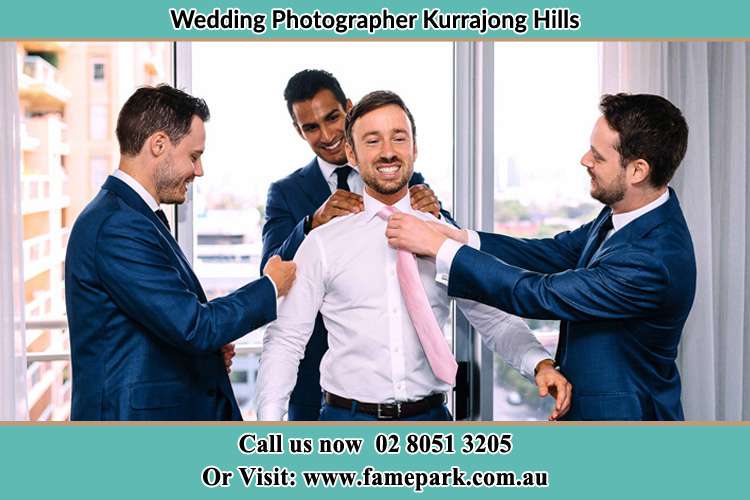 Groom getting ready Kurrajong Hills NSW 2758