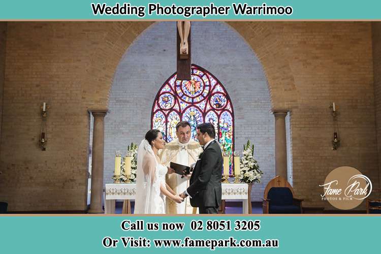 Photo of bride and groom during the wedding ceremony Warrimoo