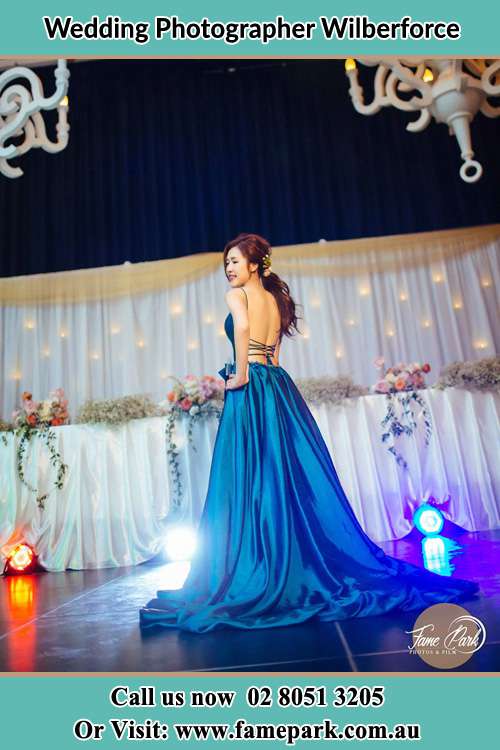 The Bride stiking a pose at the ballroom Wilberforce